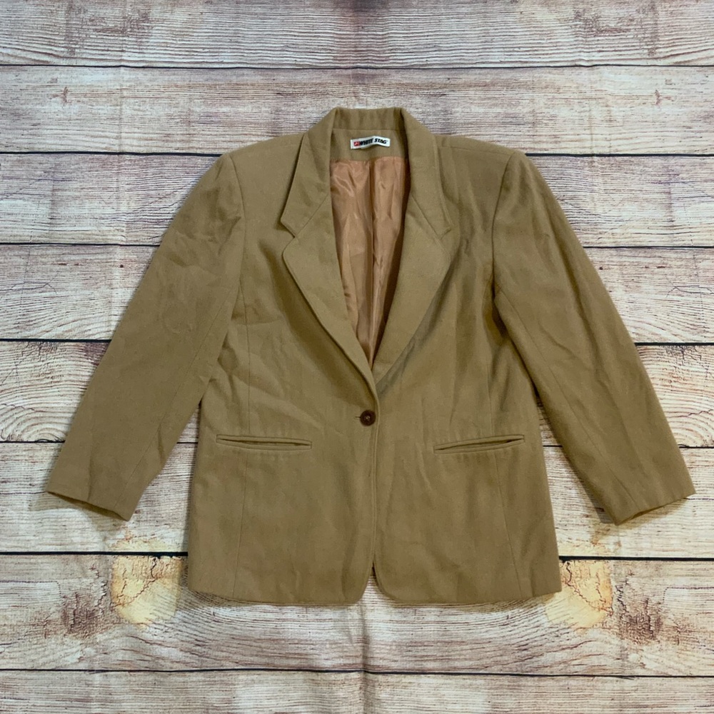 Vintage White Stag Camel Oversized Blazer